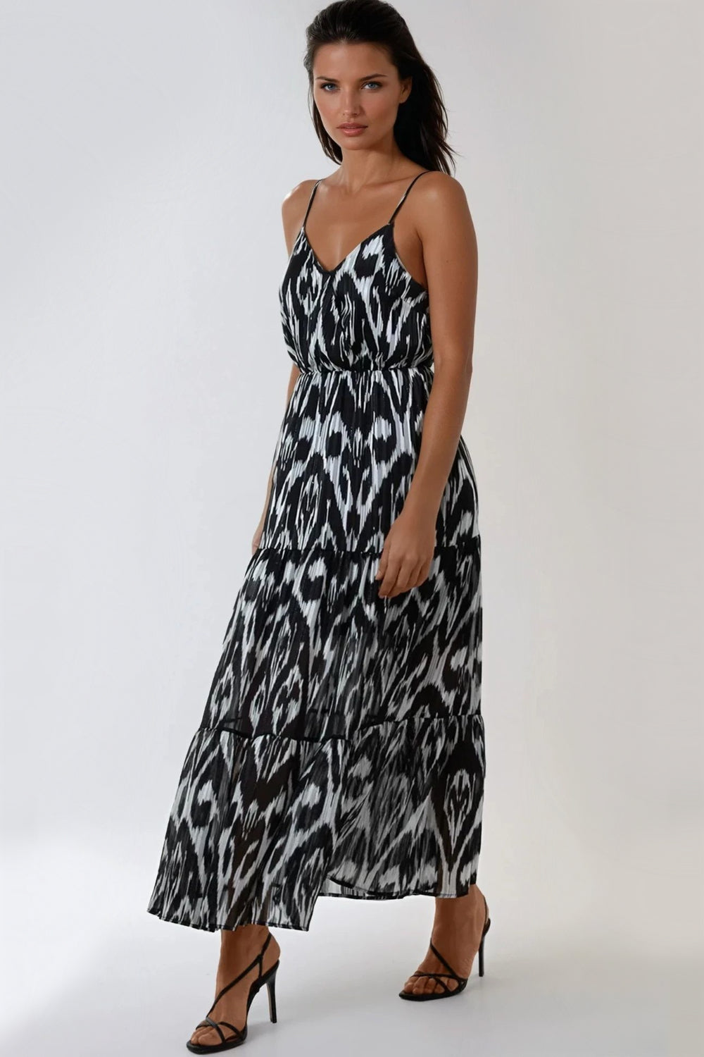 Black Strappy Wrap Maxi Dress-2