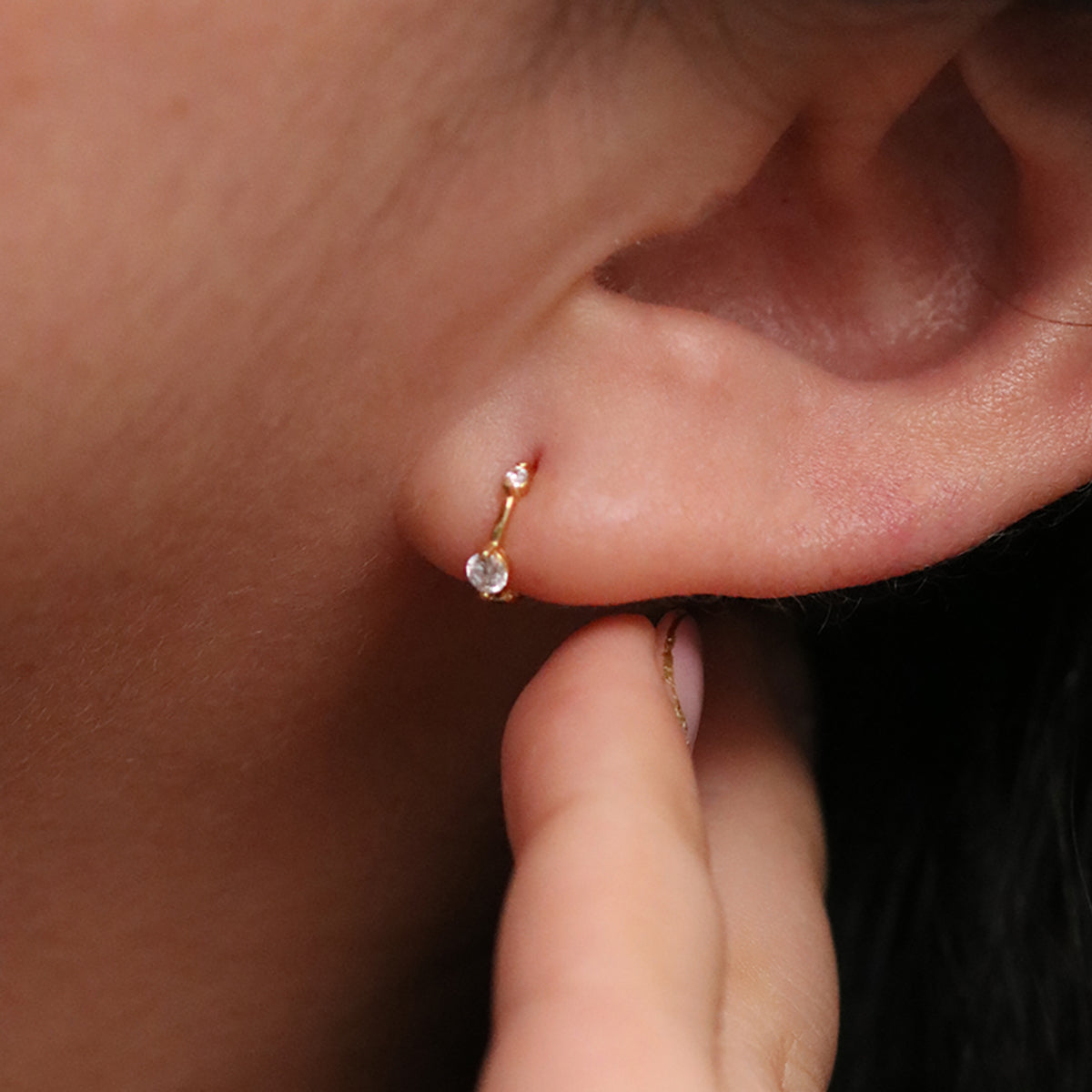 Double Topaz Huggie Earring-2