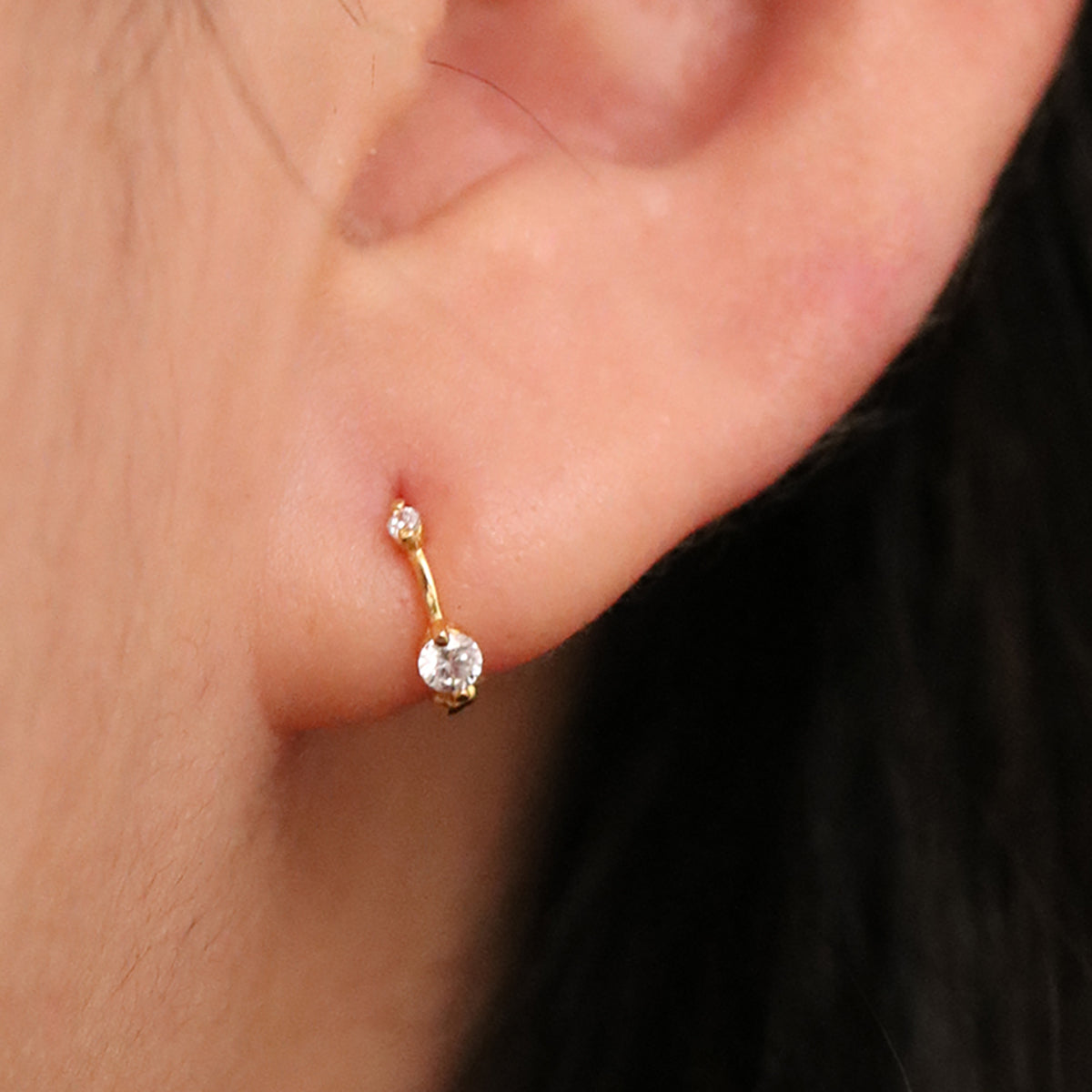 Double Topaz Huggie Earring-1